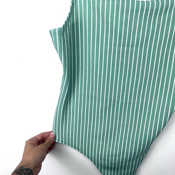 BCBGeneration, bodysuit, striped, green, size S, small, new with tags, 60s fashi - Picture 4 of 5